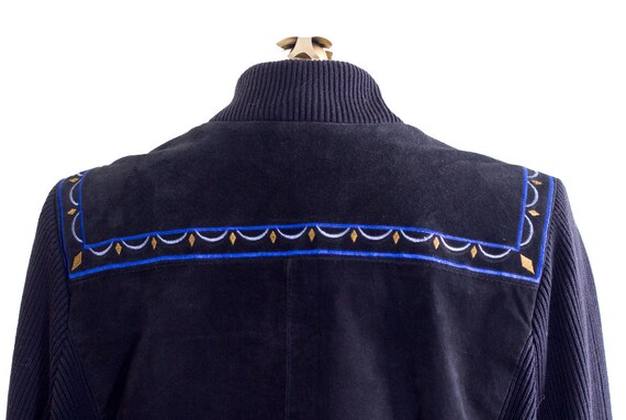 Bob Mackie black suede embroidered jacket - image 5