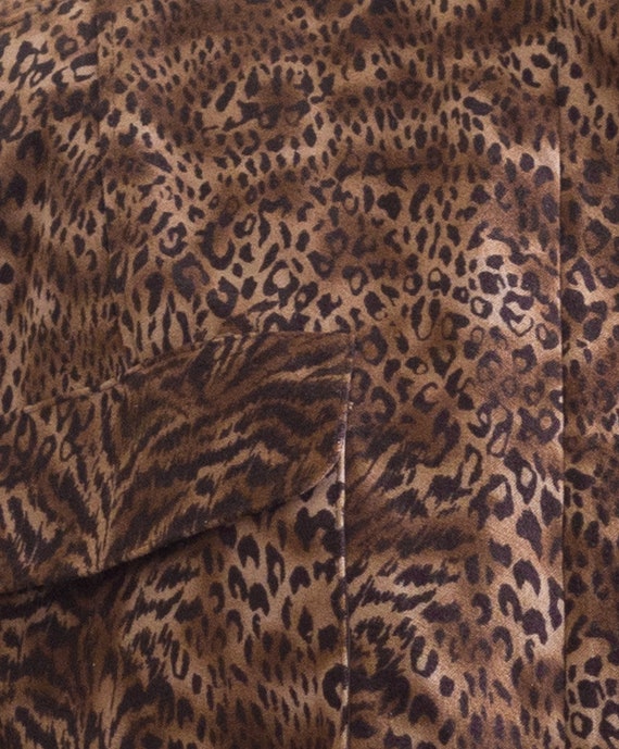 Vintage Brown Animal Print Jacket | Band Collar |… - image 4