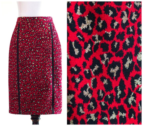 Animal print skirt red hotsell