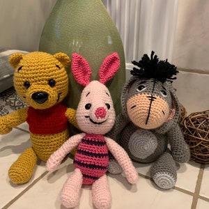 POOH and FRIENDS- each sold separately - CUSTOM made Amigurumi