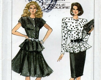80s Simplicity 8432 Pattern Christie Brinkley Misses/' Skirt and Fitted Top Size 16Bust 38 Factory Folded FF