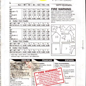 90s Burda Sewing Pattern 3409 Girls Dress With Detachable Collars Size ...
