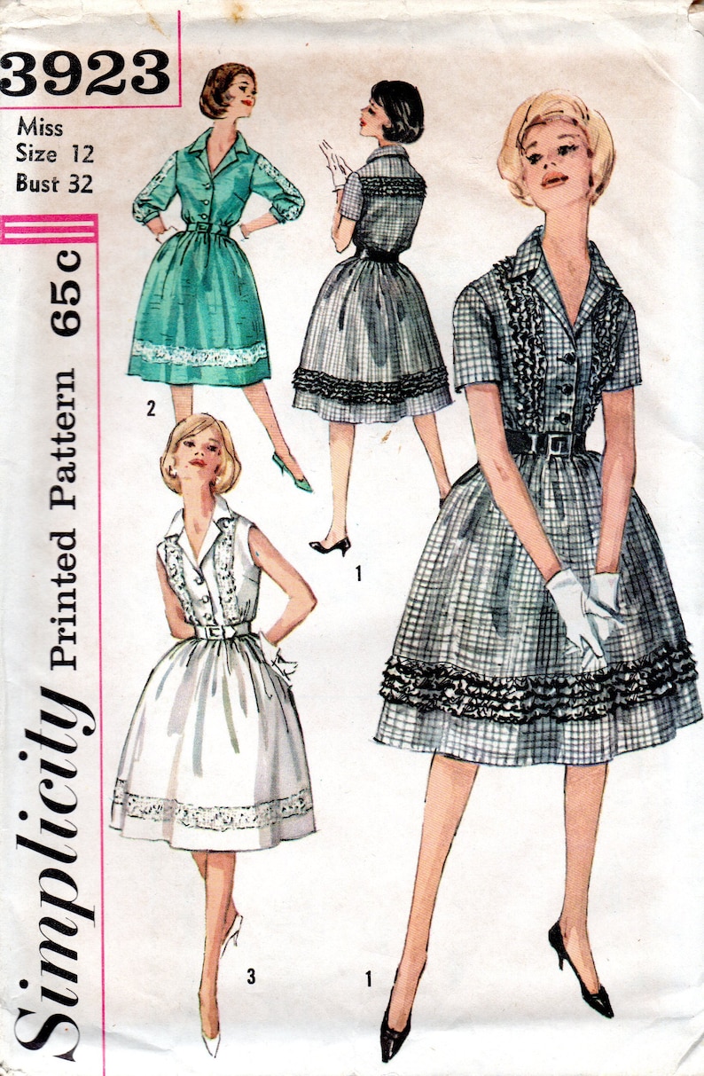 1960s Simplicity Sewing Pattern 3923 Misses One-Piece Step-In image 0