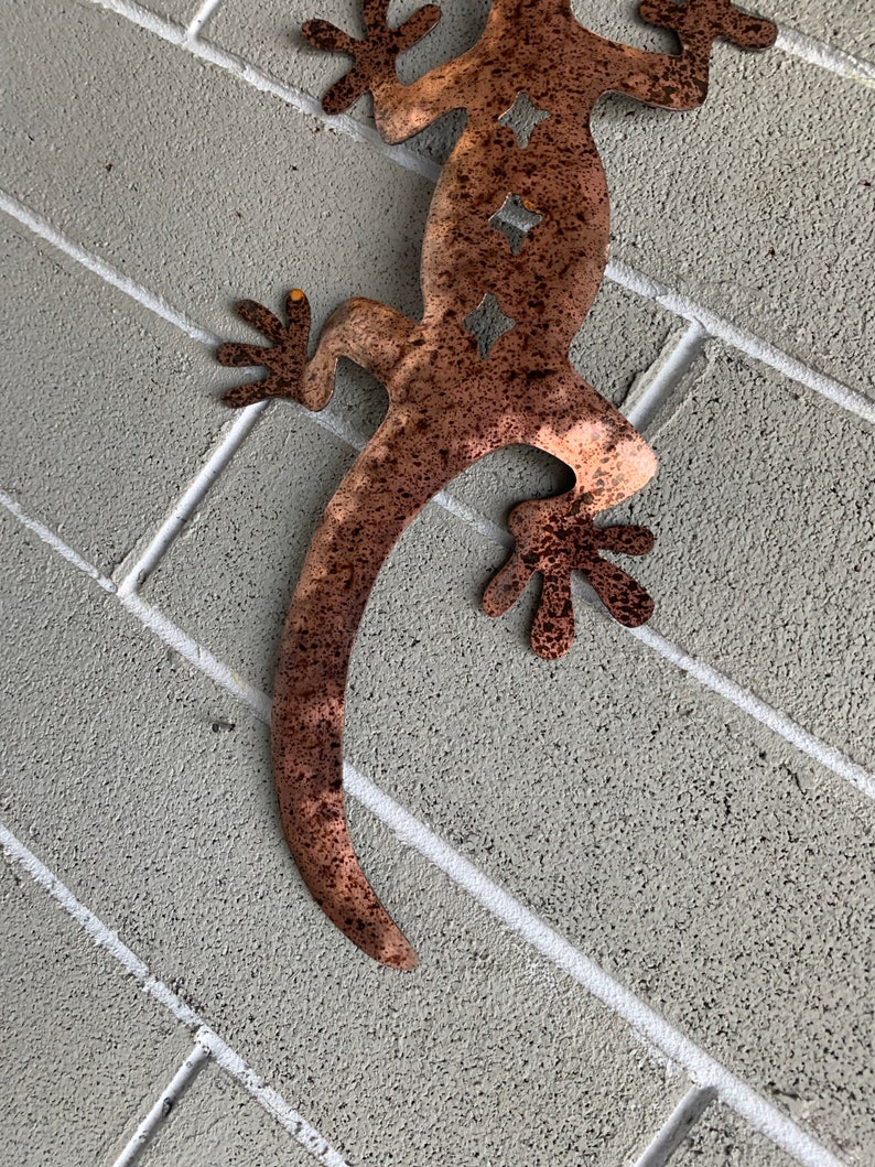 Gecko Lizard Metal Lizard Metal Art Lizard Metal Wall Etsy