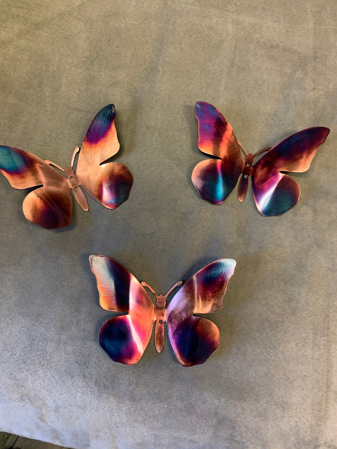 Metal Wall Butterfliesset of 3butterfly Wall Art Metal Etsy