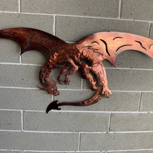 Copper Patina Dragon , Metal Art Dragon , Home Decoration,    -