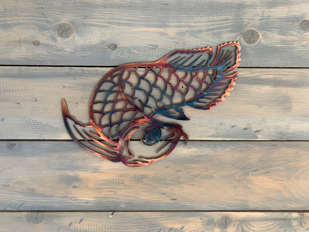Arowana Fish Tropical Fish Metal Wall Fish Art Etsy