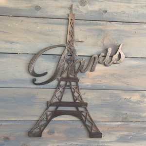 Paris - Eiffel Tower - Metal Art - Metal Eiffel Tower with Paris
