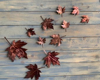 Maple Leaf Wall Accents,Copper Patina,Wall Accents,Metal Leaves,Home Decor,Hanging leaf