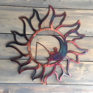 Sun and the moon metal Art - Metal Moon and Sun - SunMoon Metal Art - Metal Art Sun Moon - Home Decor - Wall Hanging