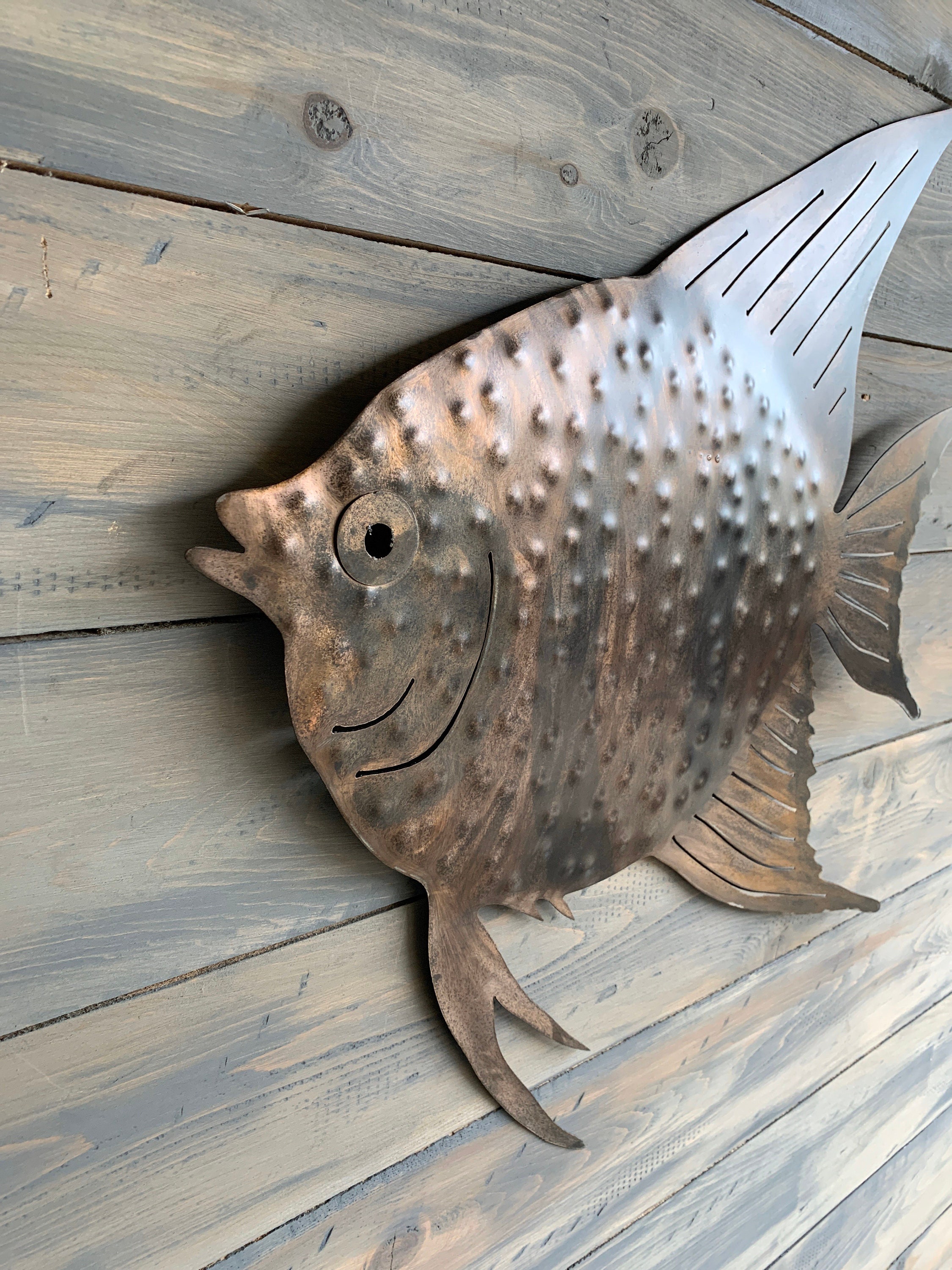 Metal Wall Angel Fish Home Decor Metal Wall Art