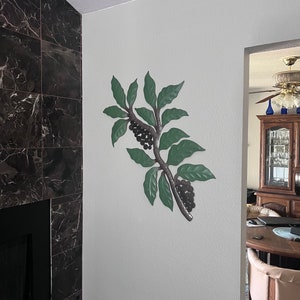 Metal wall art coffee leaf with coffee beans   Home Decor Home decorating Ideas