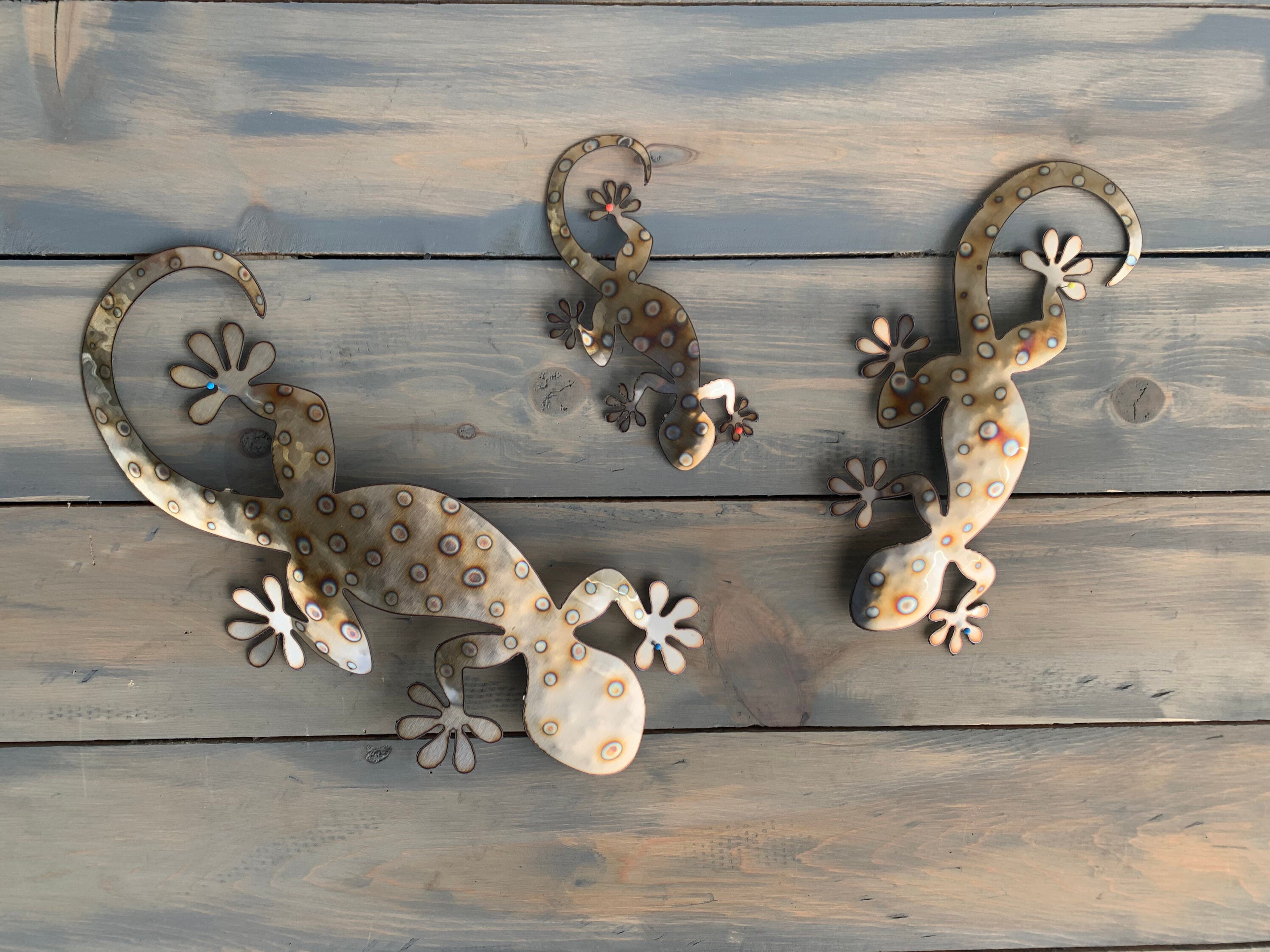 Stainless steel Gecko Lizard Metal Lizard Metal Art Lizard