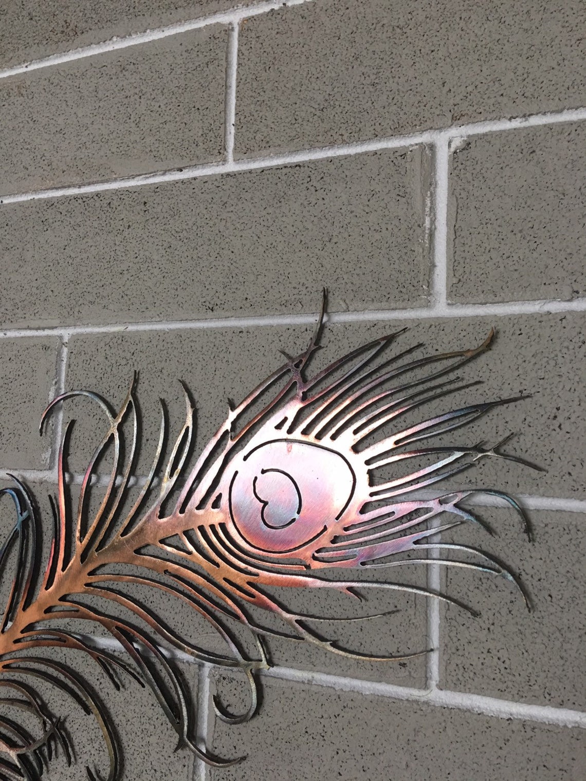 Peacock Feather Metal Wall Art Home Decor Etsy