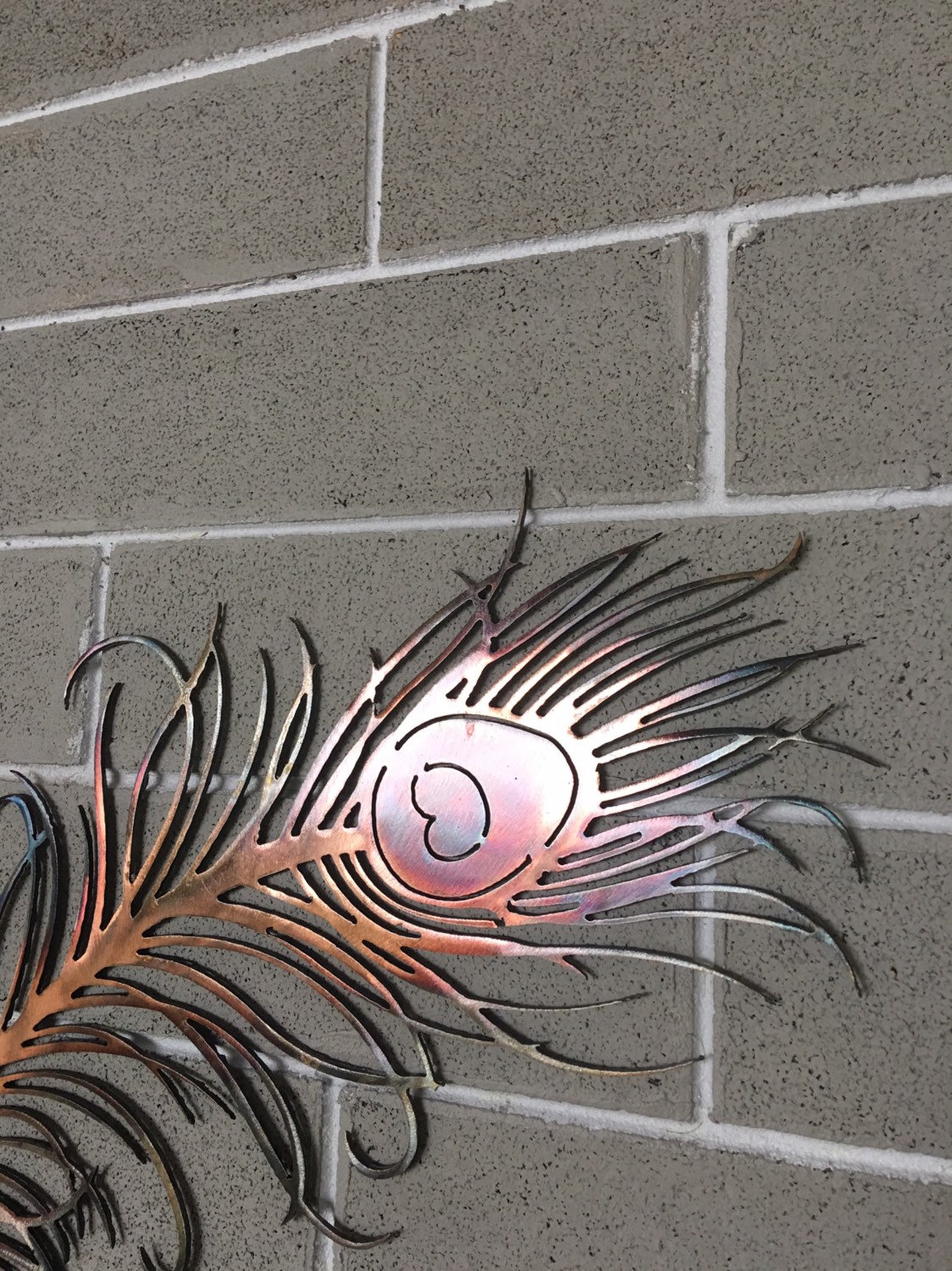 Peacock Feather Metal Wall Art Home Decor Etsy