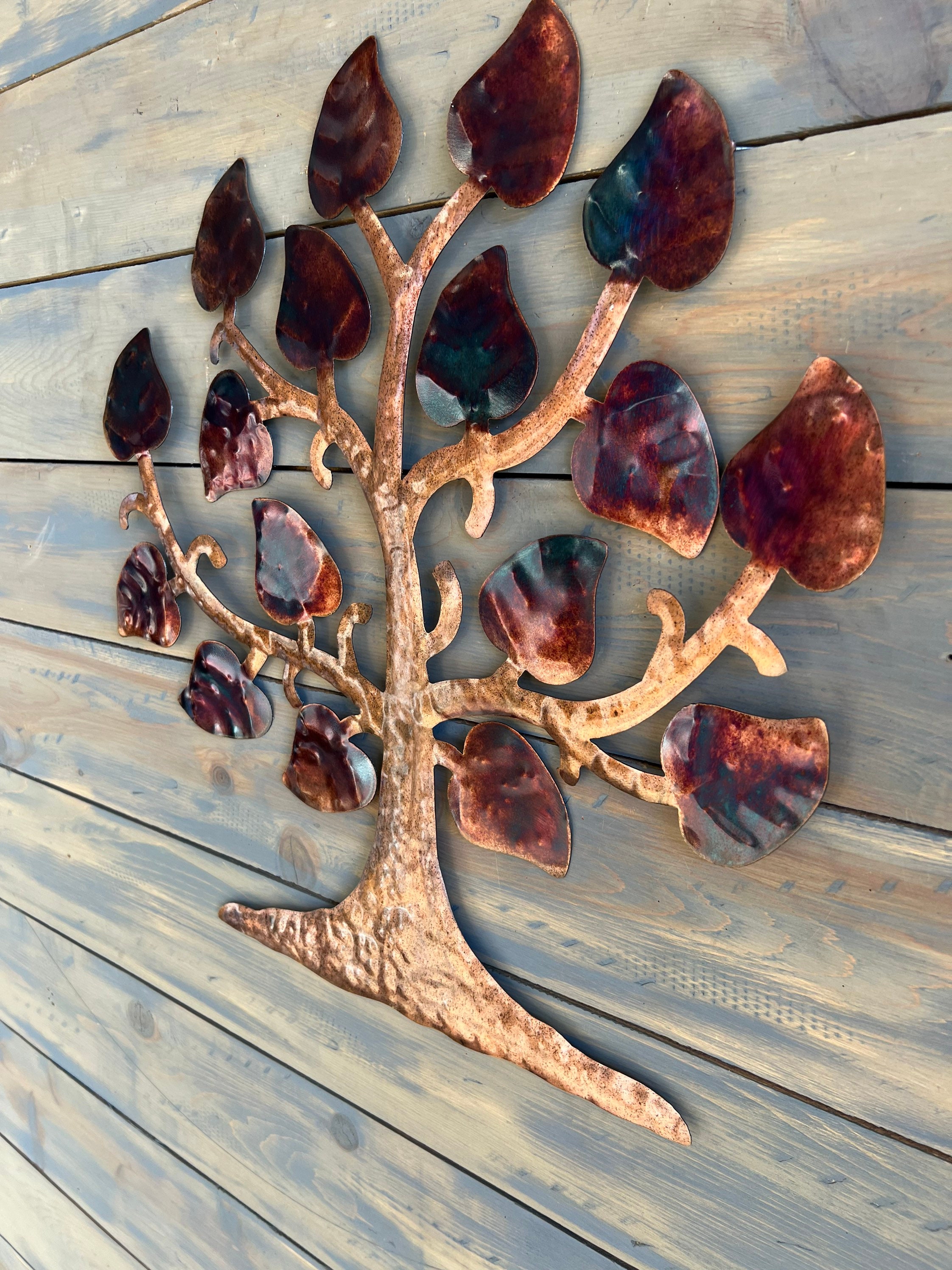 Metal Wall Tree Sculpture, Patina Finish, Hanging Tree Art - Etsy