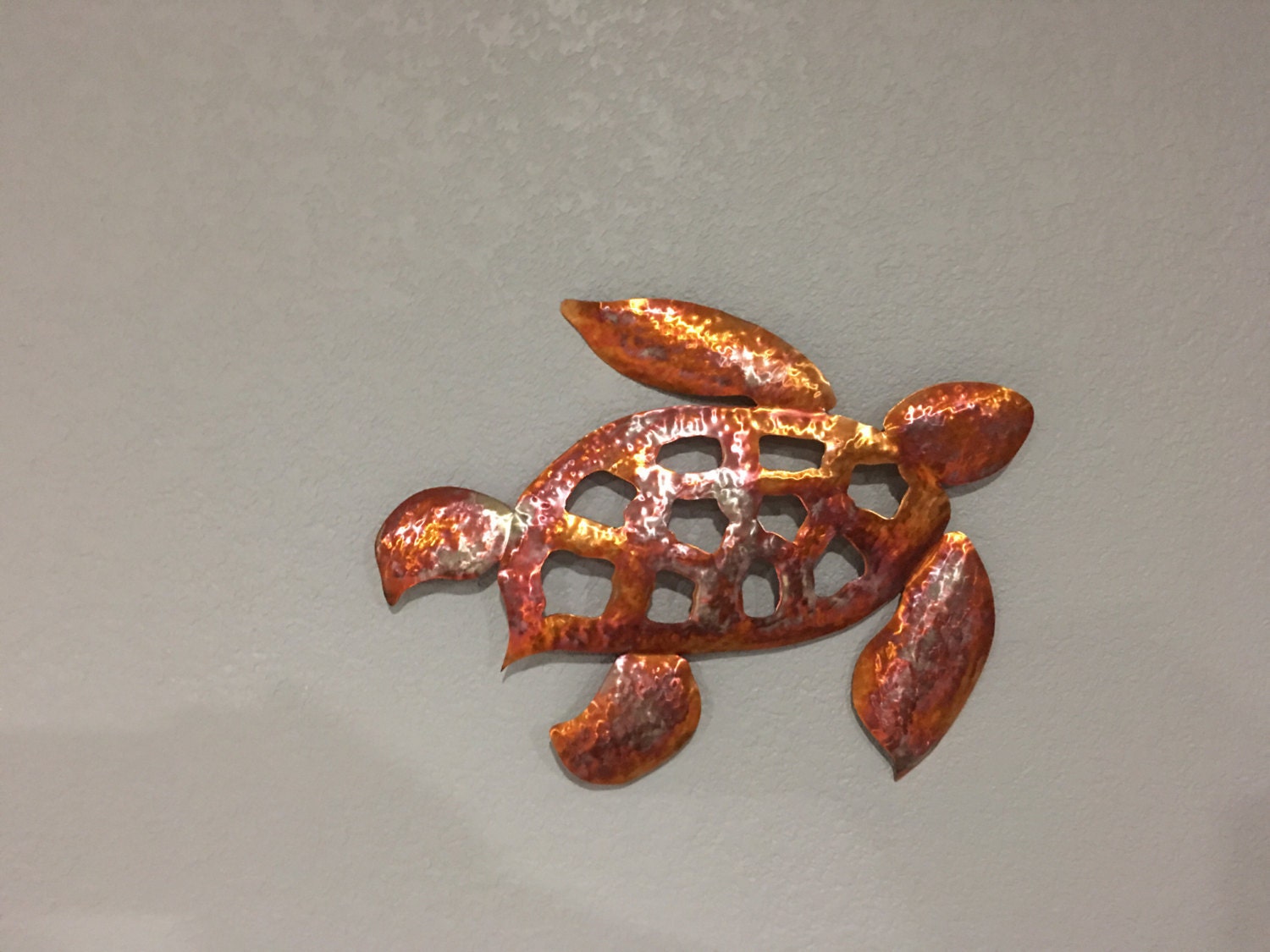 Copper Sea Turtle Copper Turtle Home Decor Metal Wall Etsy