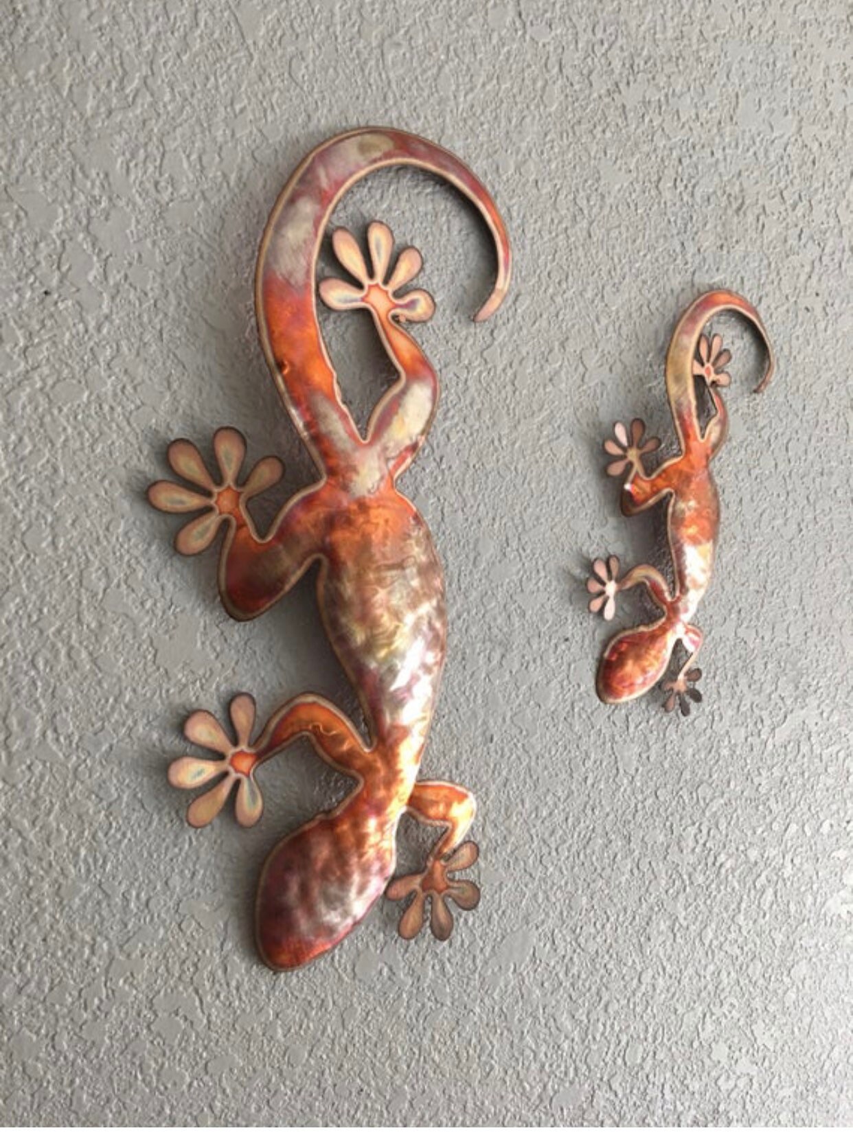 Copper Gecko Wall Art - Lizard - Metal Lizard - Metal Art - Lizard Metal Wall Hanging - Home Decor