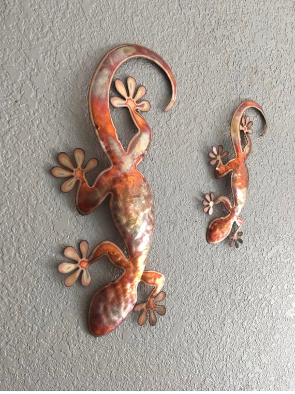 Copper Gecko Wall Art Lizard Metal Lizard Metal Art Etsy