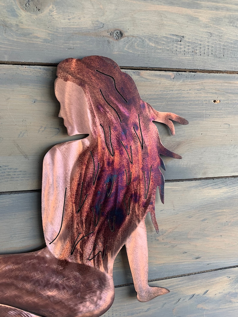 Mermaid Steel Mermaid home Decor Metal Art Wall Hanging | Etsy