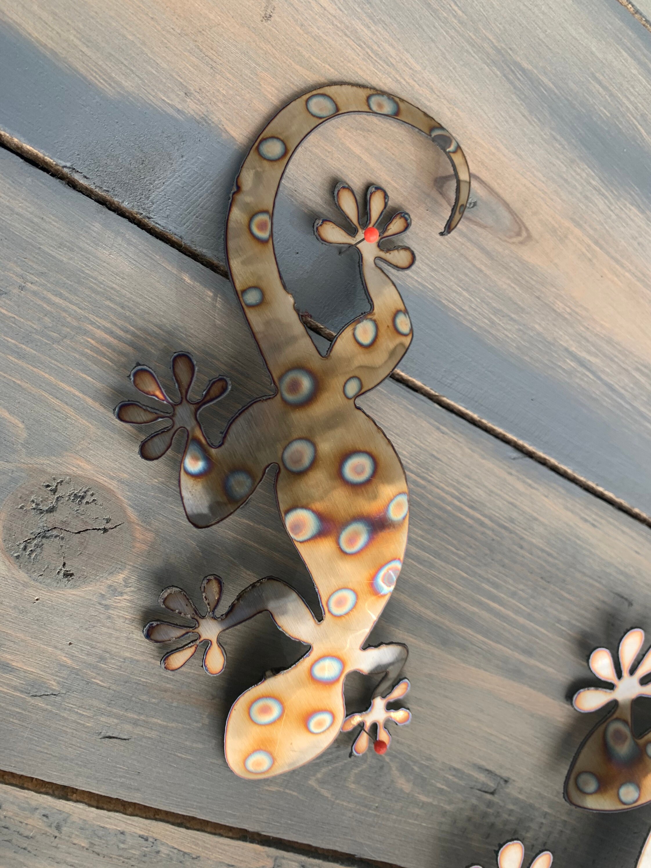 Stainless steel Gecko Lizard Metal Lizard Metal Art Lizard