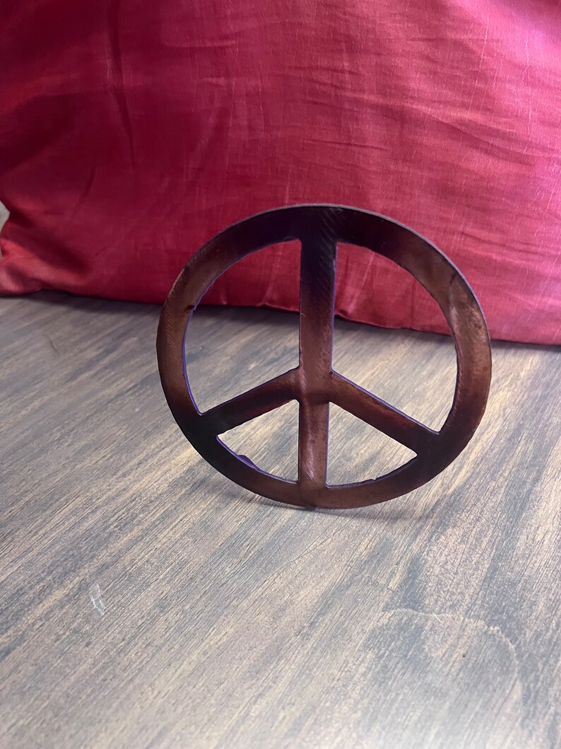 Copper Patina Metal Peace Sign, Shelf Decor - Etsy
