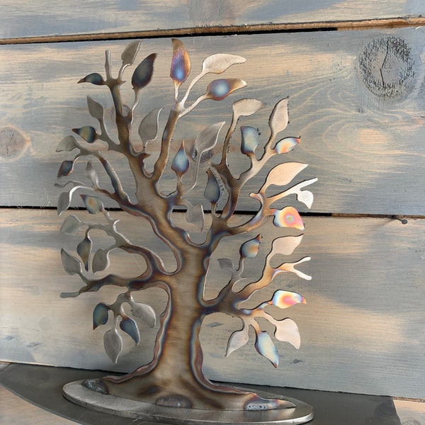 Sanded  steel Tree - Metal Art - Tree Sculpture - Room Decor - Steel  Tree