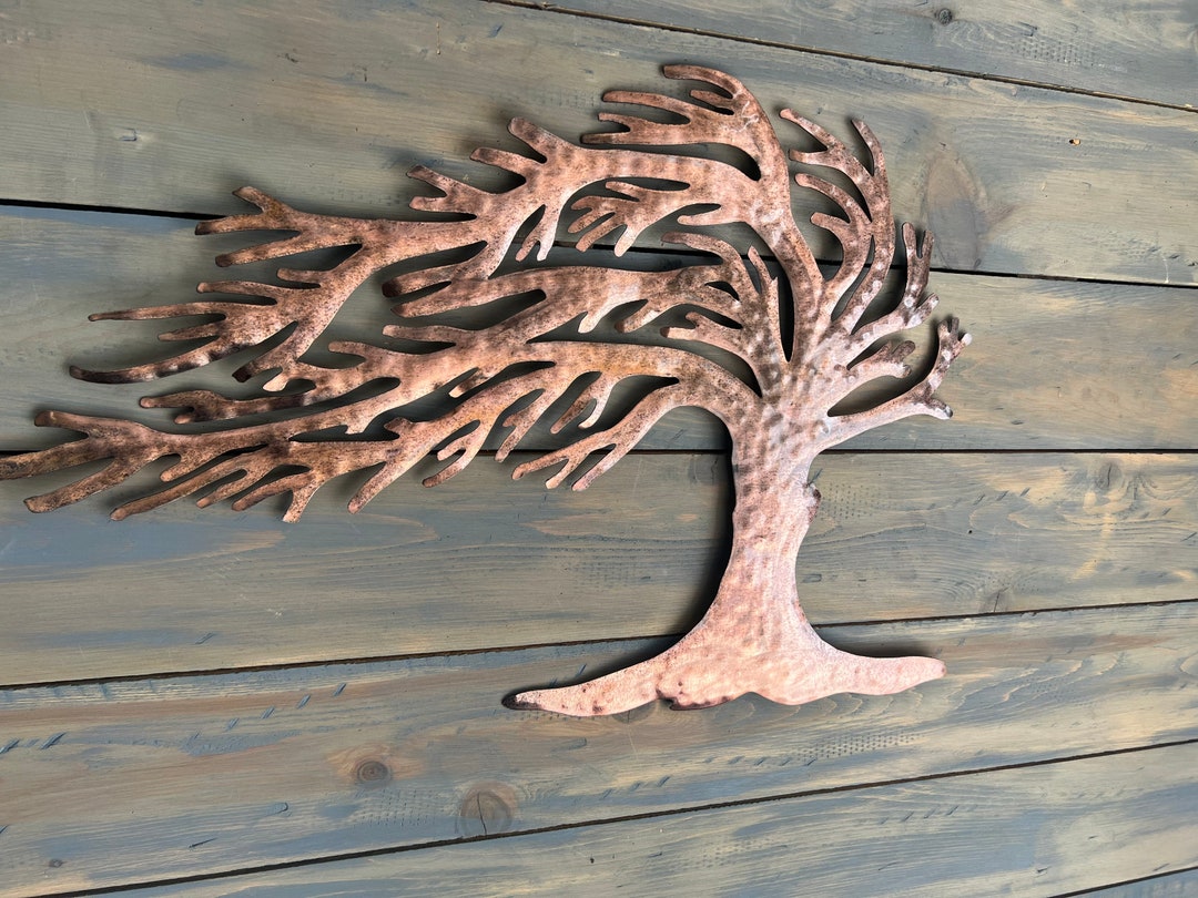 Metal Wall Tree, Copper Patina Tree, Wall Hanging Tree, Windy Tree , Etsy