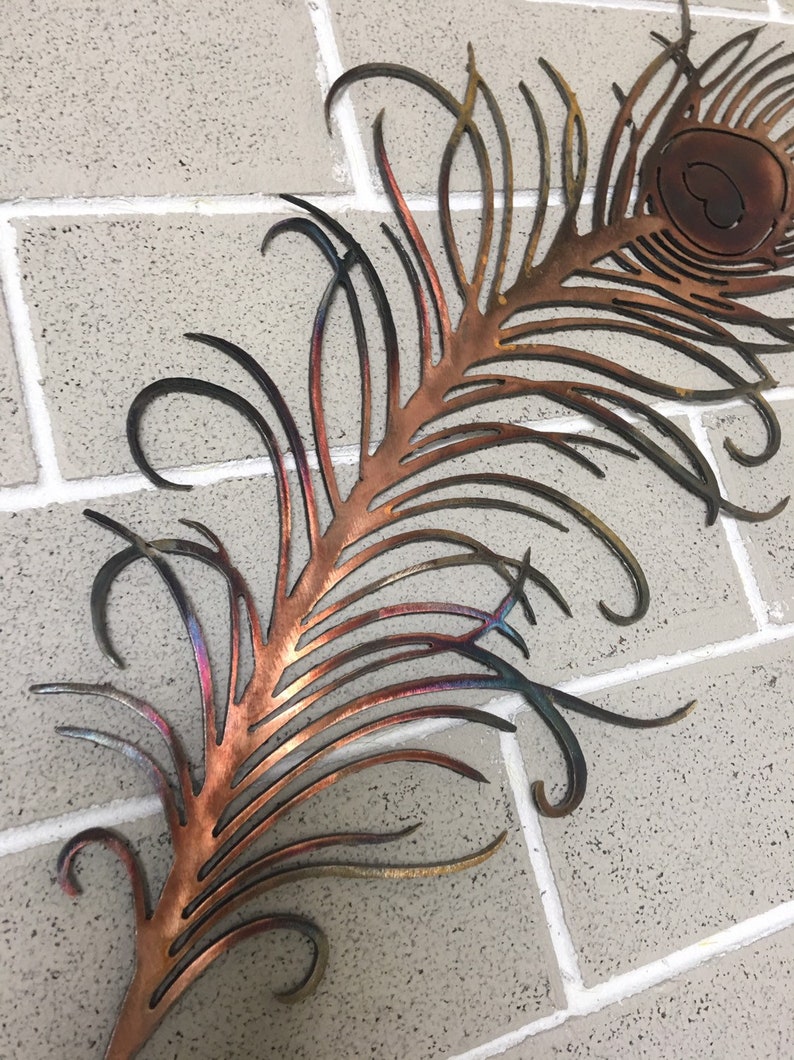 Peacock feather Metal Wall Art Home Decor Etsy