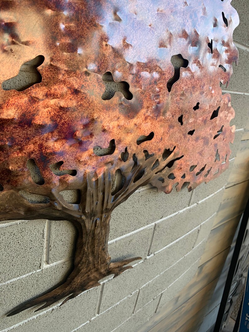 Metal Wall Oak Tree - Metal Tree Art - Hanging Tree Wall Art - Etsy
