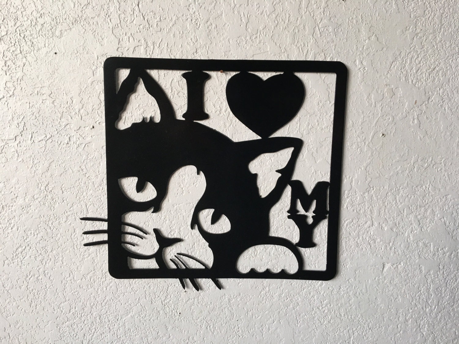 cat wall art metal