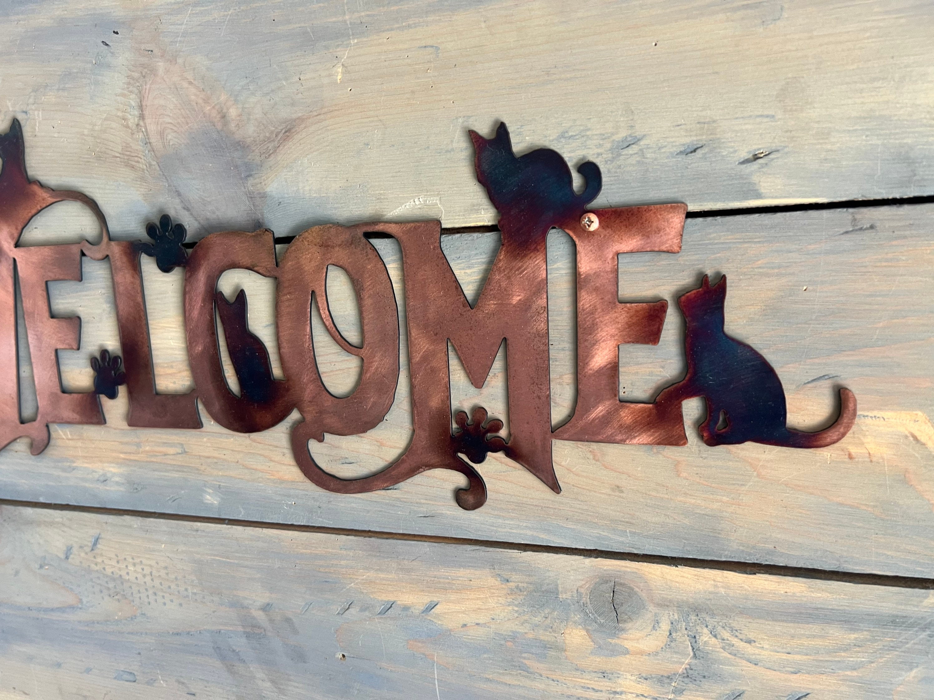 Cat Sign Metal Wall Art Home Decoration Cat Lover Etsy