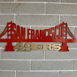 San Fransico 49ers Sign,metal art decor,Niners Sign,SF Sign,Football Sign,San Francisco 49ers Metal Art - 49ers Metal Art
