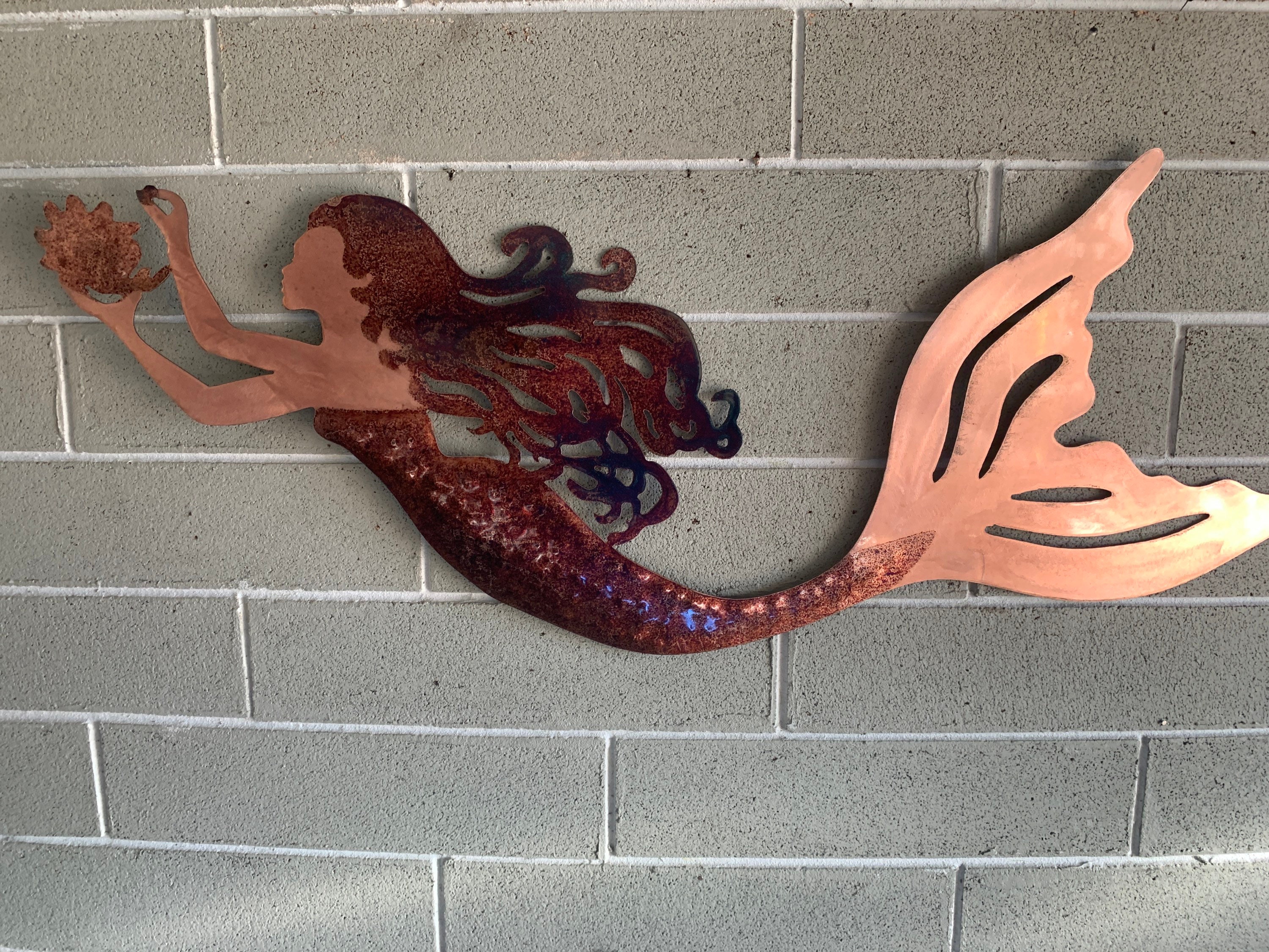 Mermaid steel Mermaid Home Decor Metal Art Wall Etsy