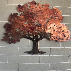 Metal Wall Oak Tree  -  Metal Tree Art  - Hanging Tree Wall Art