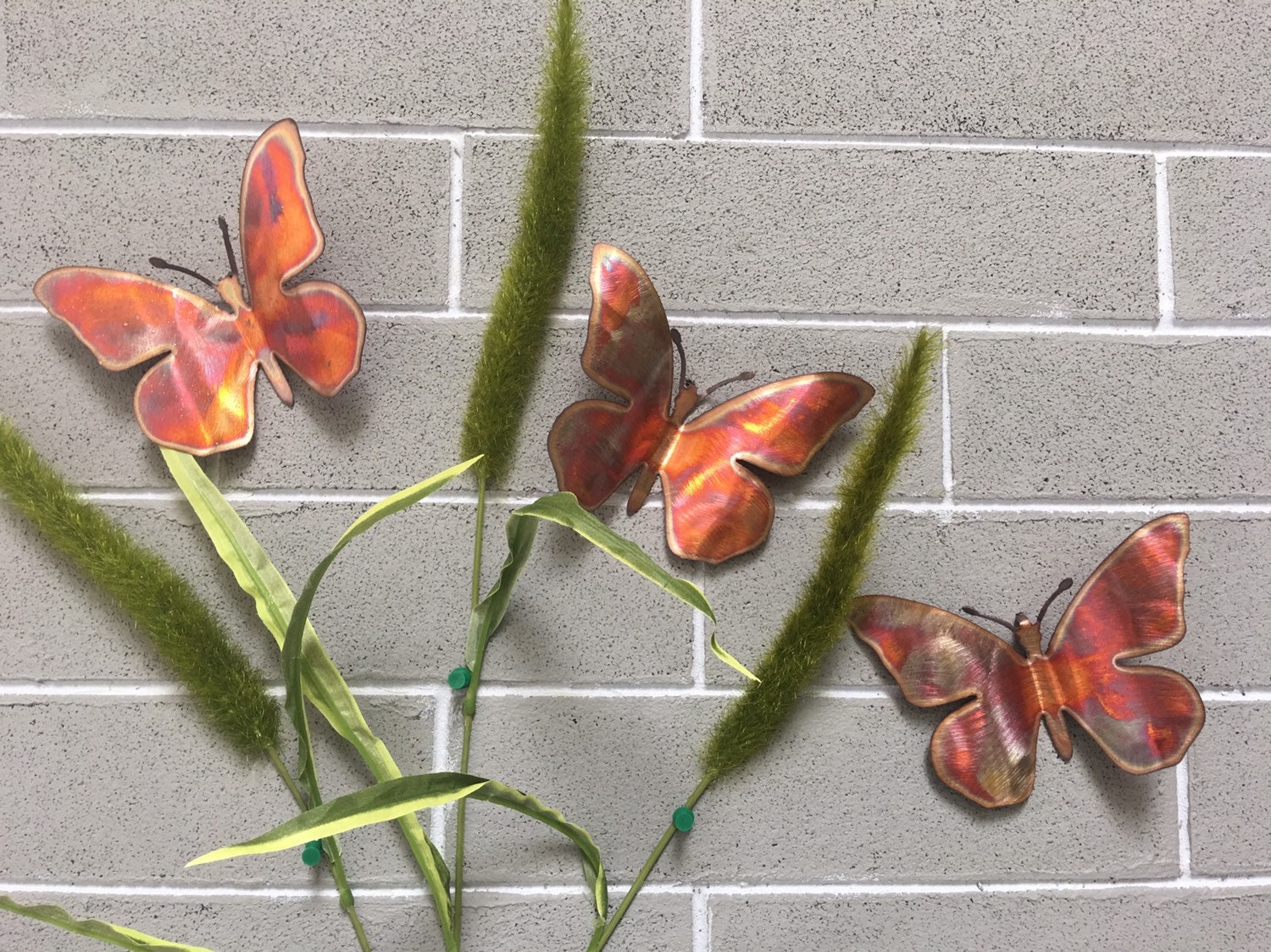 4 Copper Butterflies Set Of 3 Butterflies Wall Art Metal Butterflies Home Decor