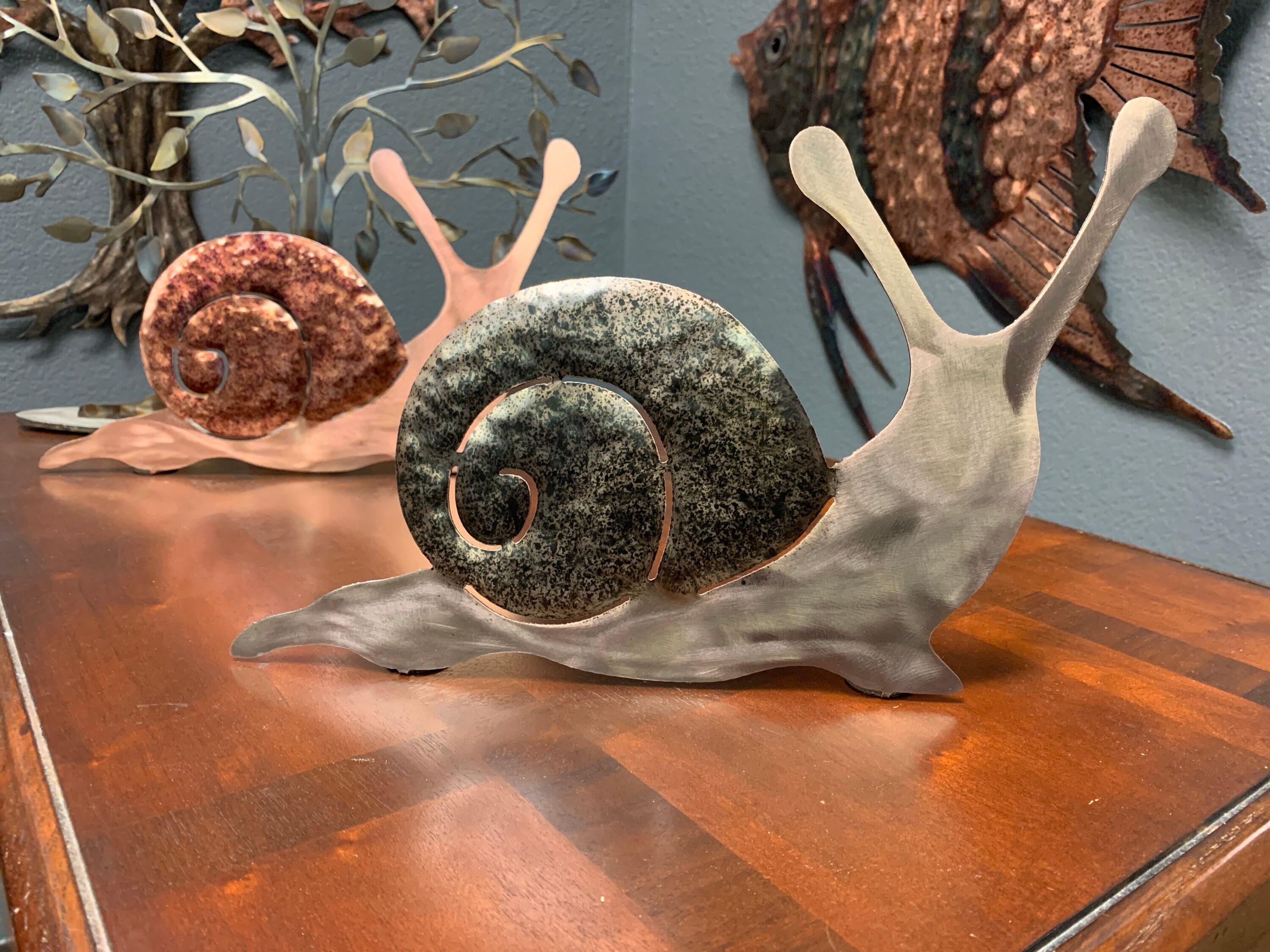 Snail Metal Art Metal Wall Art Wall Hanging Home Decor Etsy