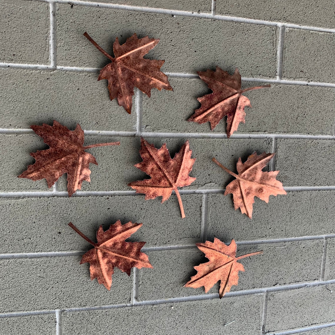 Patina copper Maple leaf Wall Art Metal Leaves Home Etsy