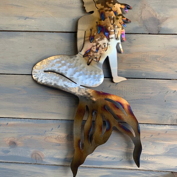 Mermaid Metal Art Etsy