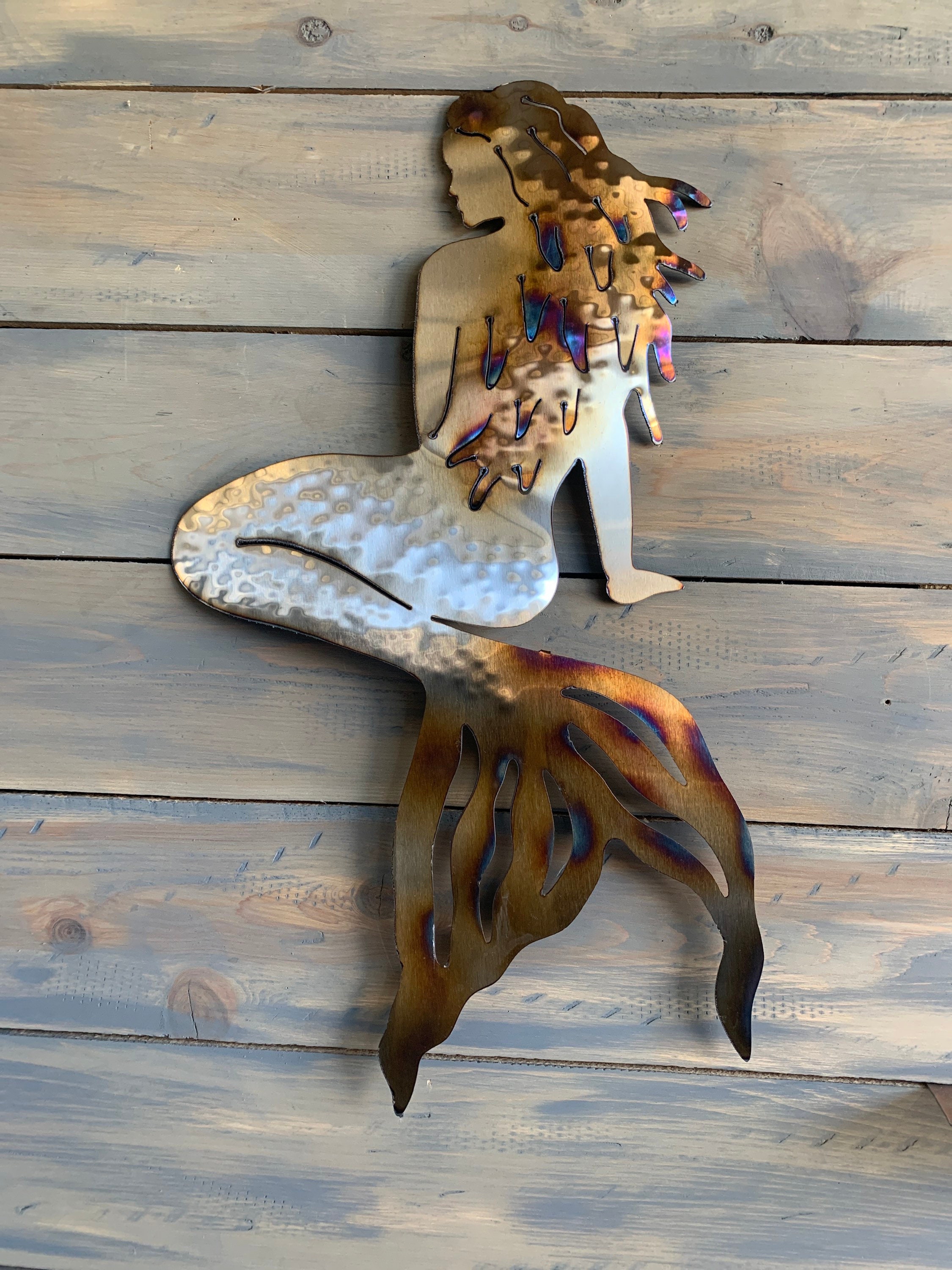 Mermaid Wall Accentstainless Steel Mermaidhome Decormetal - Etsy