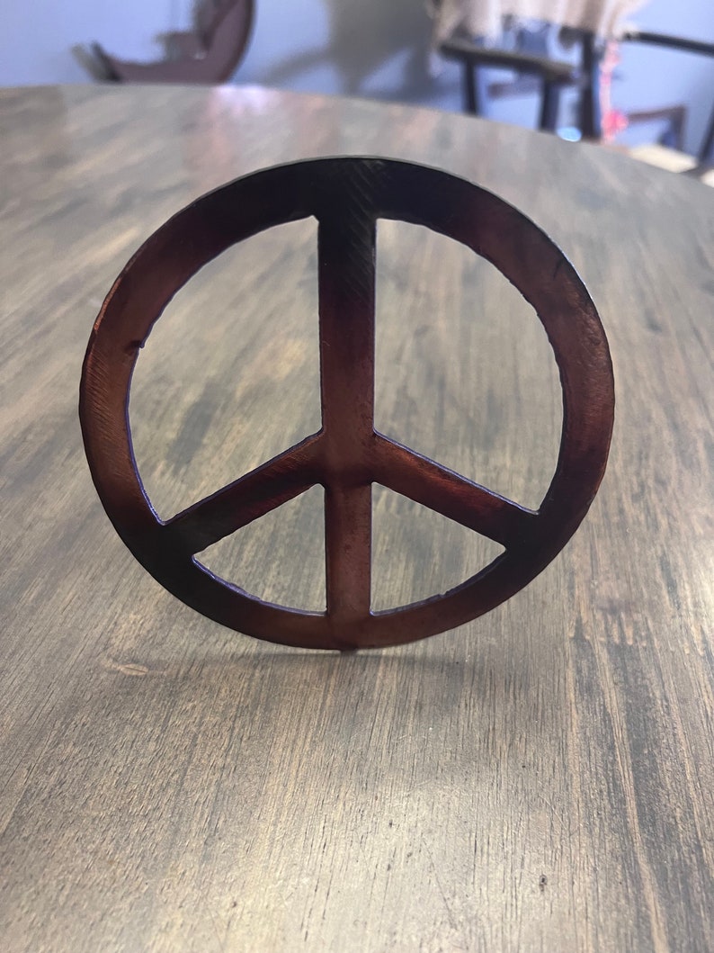 Copper Patina Metal Peace Sign, Shelf Decor - Etsy