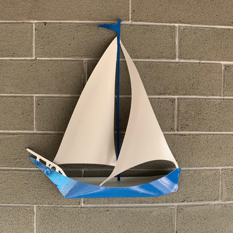 metal art sailboat