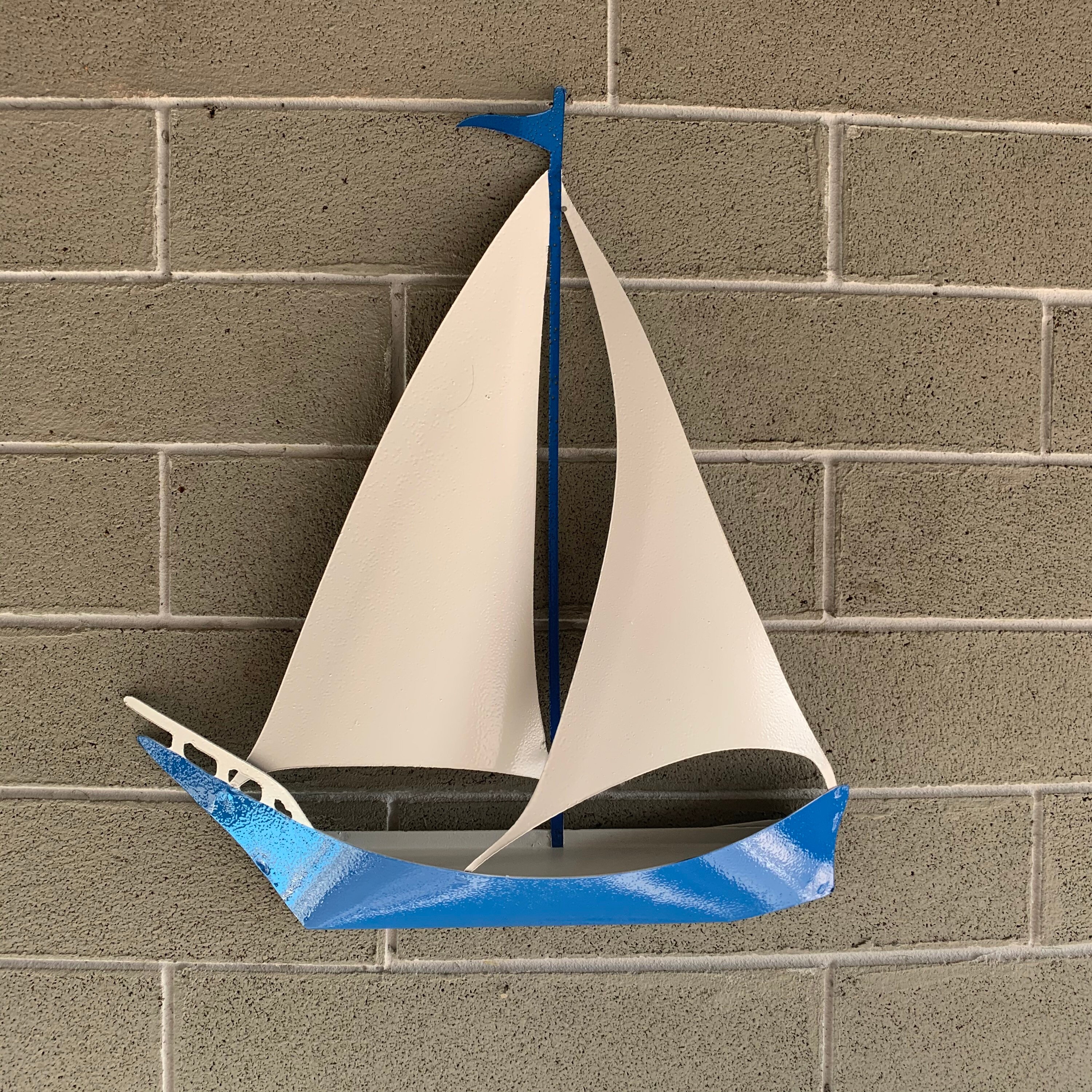 Metal Sailboat Wall Art Hanging Metal Boat Etsy