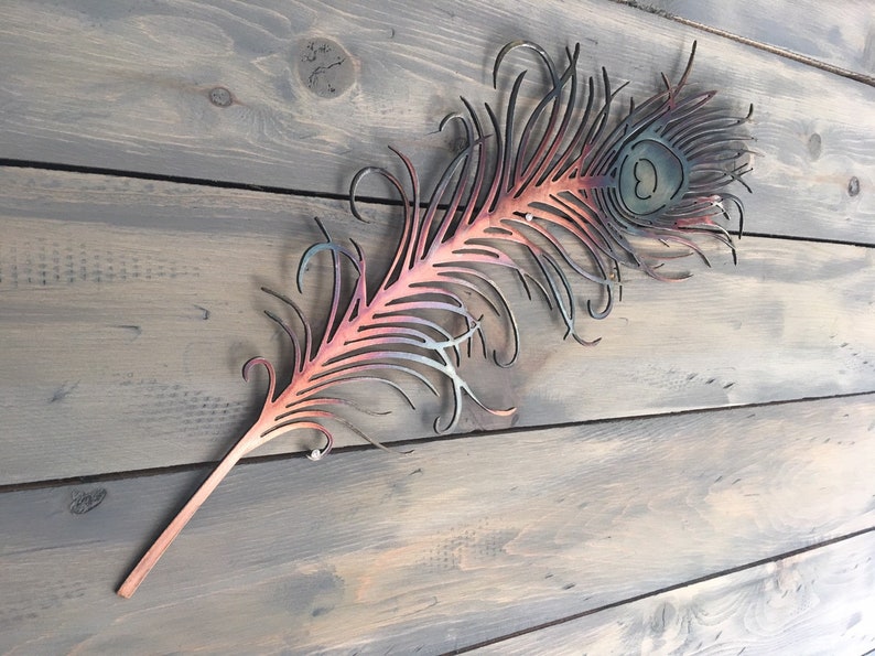 Peacock feather Metal Wall Art Home Decor Etsy