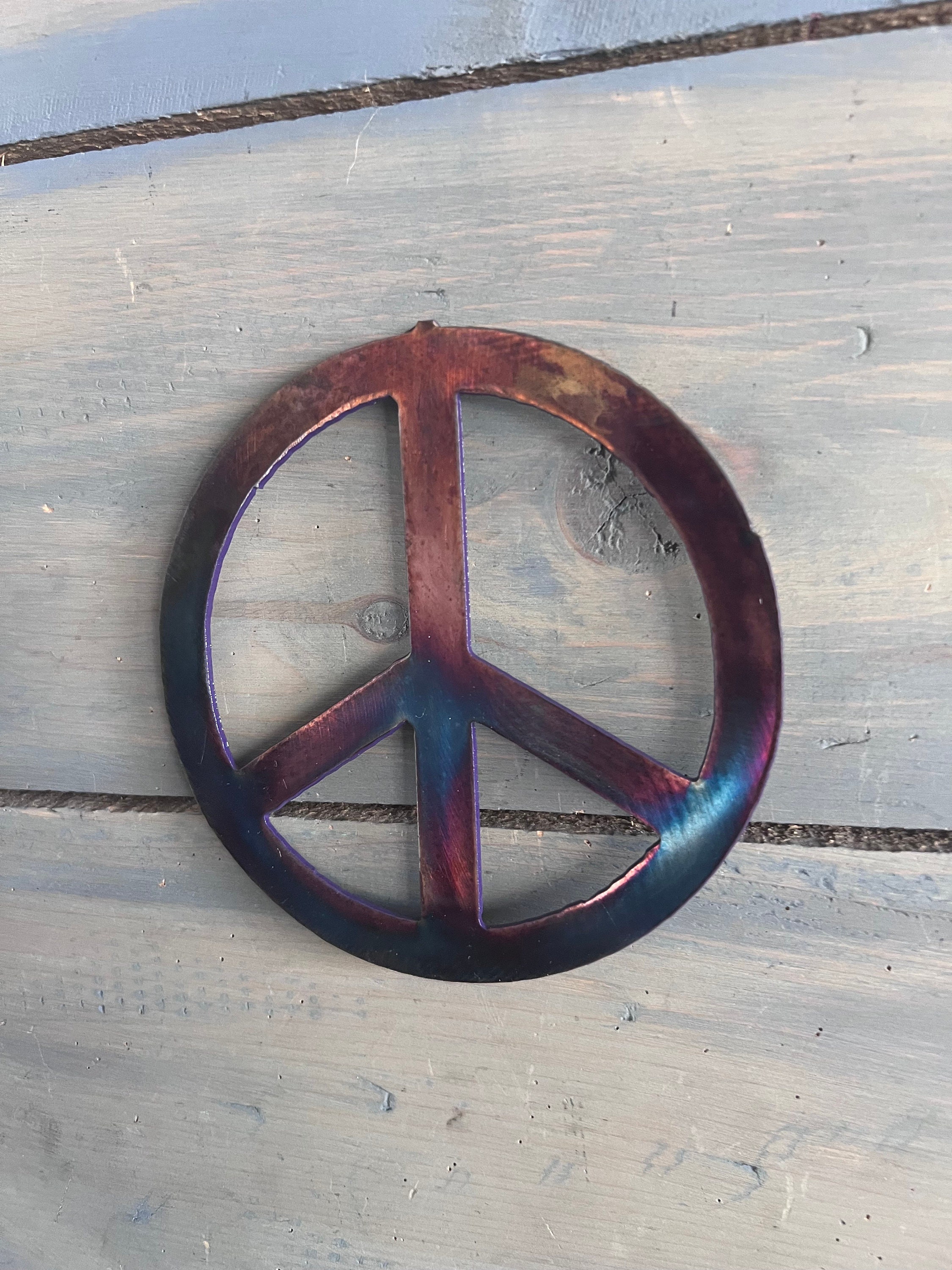 Copper Patina Metal Peace Sign, Wall Decor (5 Inch) - Etsy