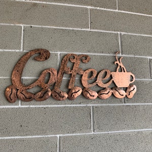 Metal Coffee sign. Kitchen art   Metal Art. Hanging metal art, kitchen accents, hanging kitchen art