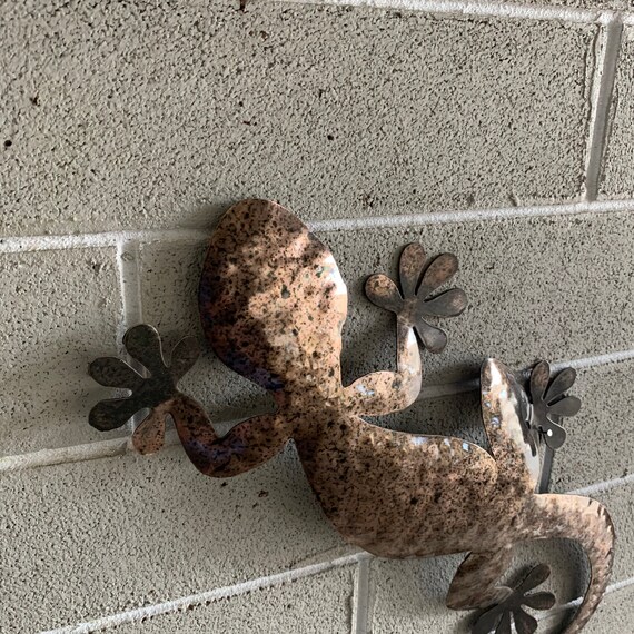 Décoration Murale Gecko En Métal 3D, Style Jungle, état Correct