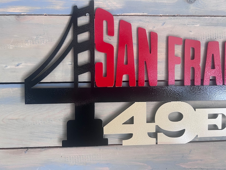 San Francisco 49ers Metal Art Sign, Football Decor - Etsy