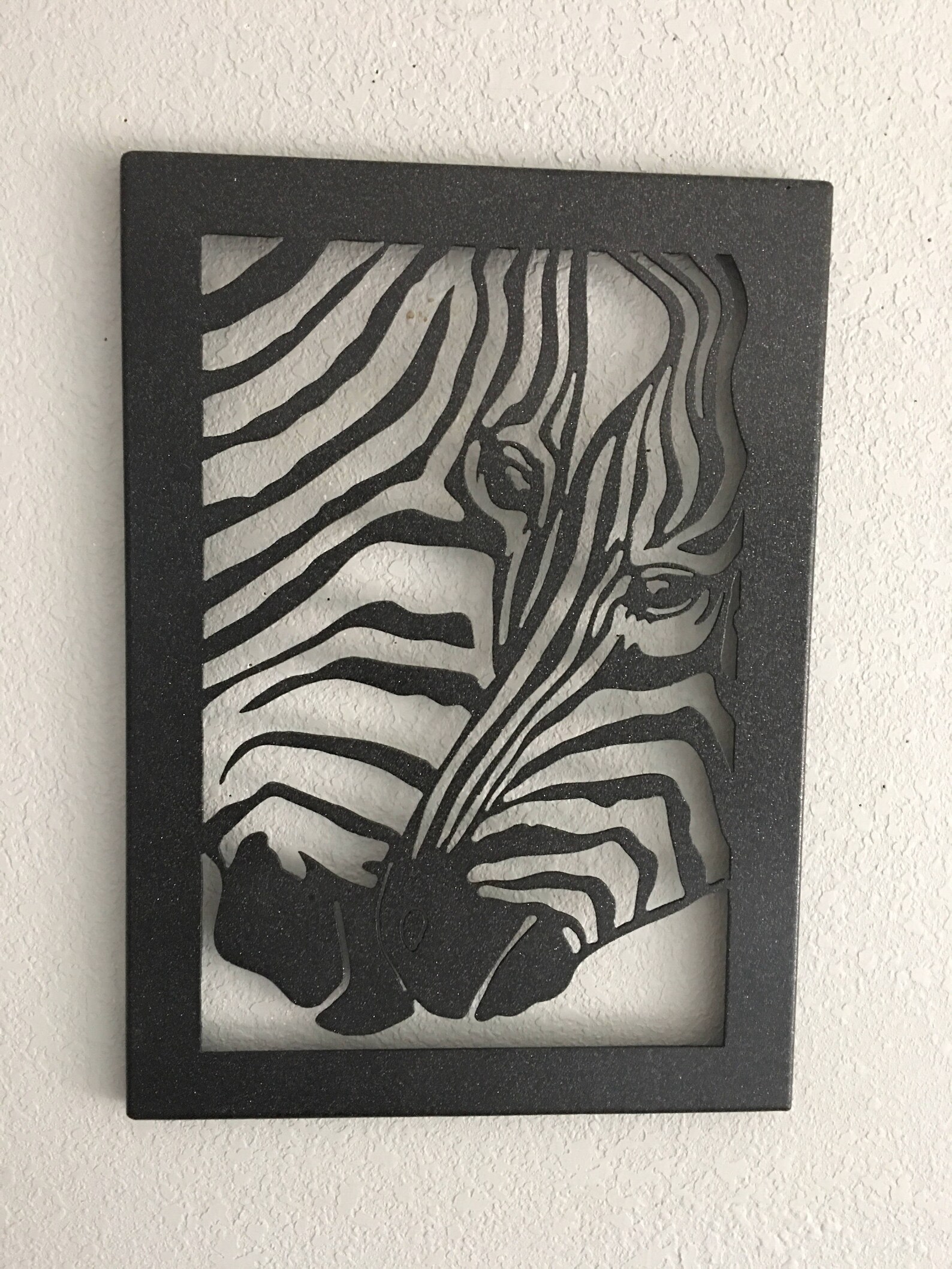 Zebra Metal Art Zebra Picture Home Decor Metal Wall Art Etsy
