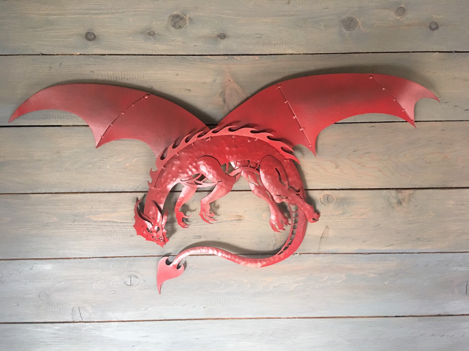 Red Dragon metal dragon wall art art decor Etsy